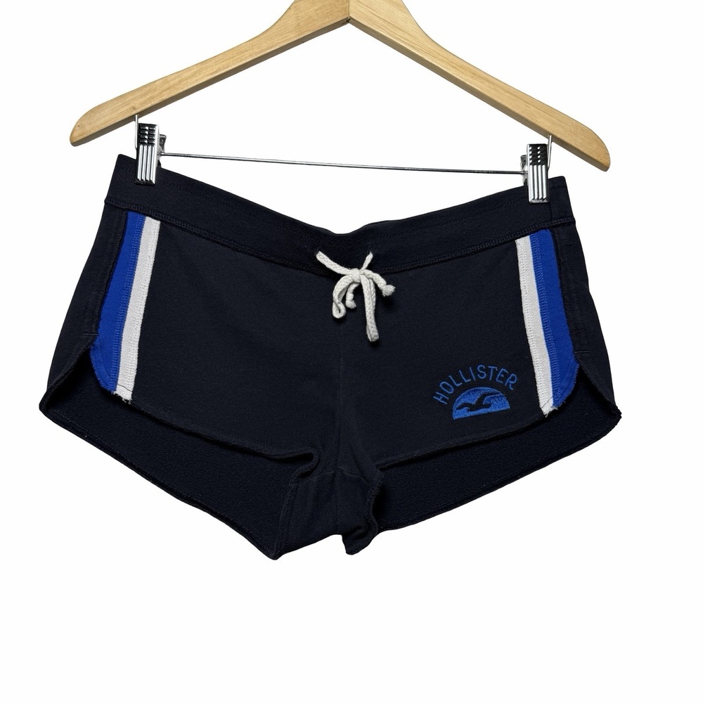Hollister Womens Micro Mini‎ Low Rise Fleece Dolphin Shorts S Y2K Spellout Logo